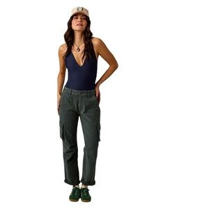 Carve Designs Nina Cargo Pant Mid Rise Relaxed Straight Leg Womens Size 2 Slate